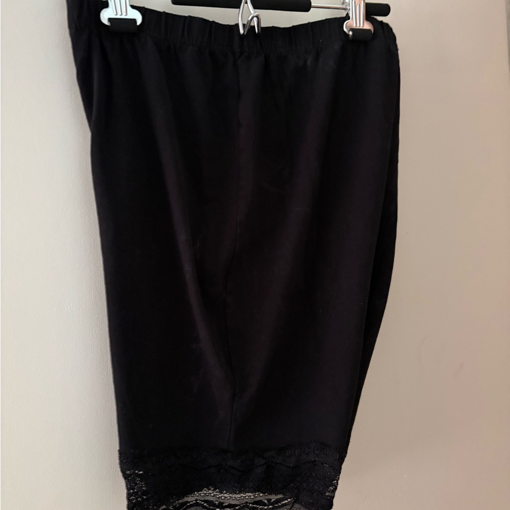 ellos Black Lace Trim Slip Shorts